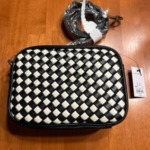 Sonoma Woven Crossbody Black White Camera Bag